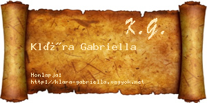 Klára Gabriella névjegykártya